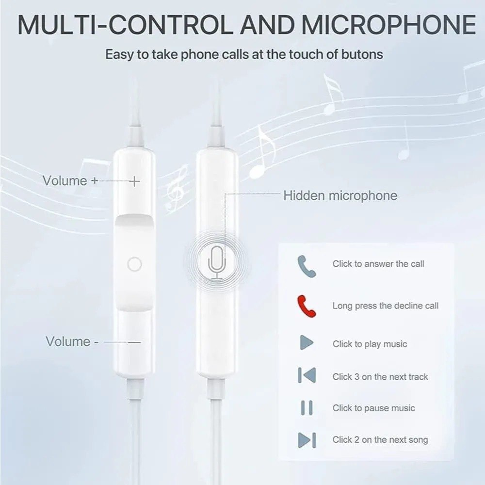 Audífonos Alambricos Earpods Tipo C Genéricos