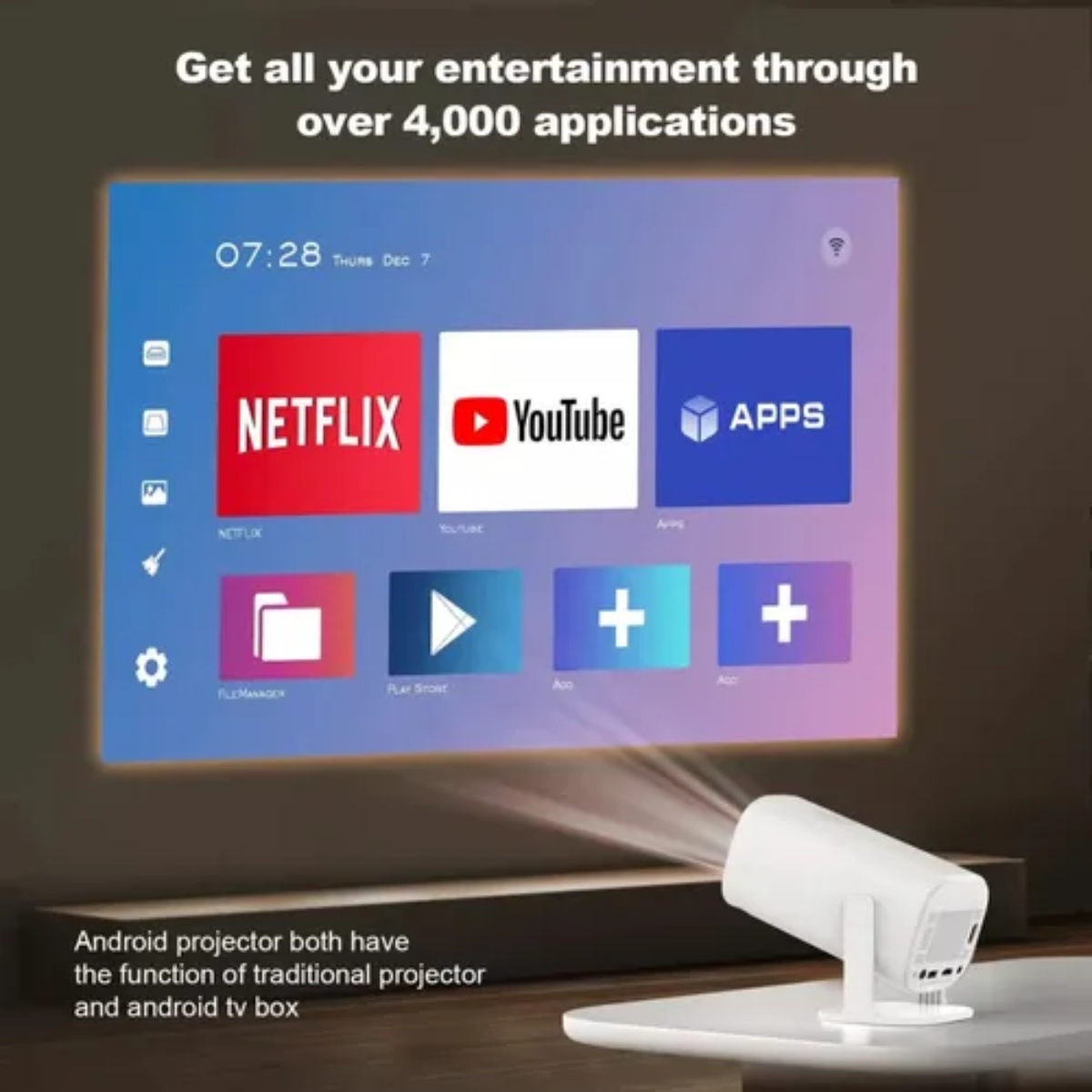 Proyector S40 Max — Android Ultra HD